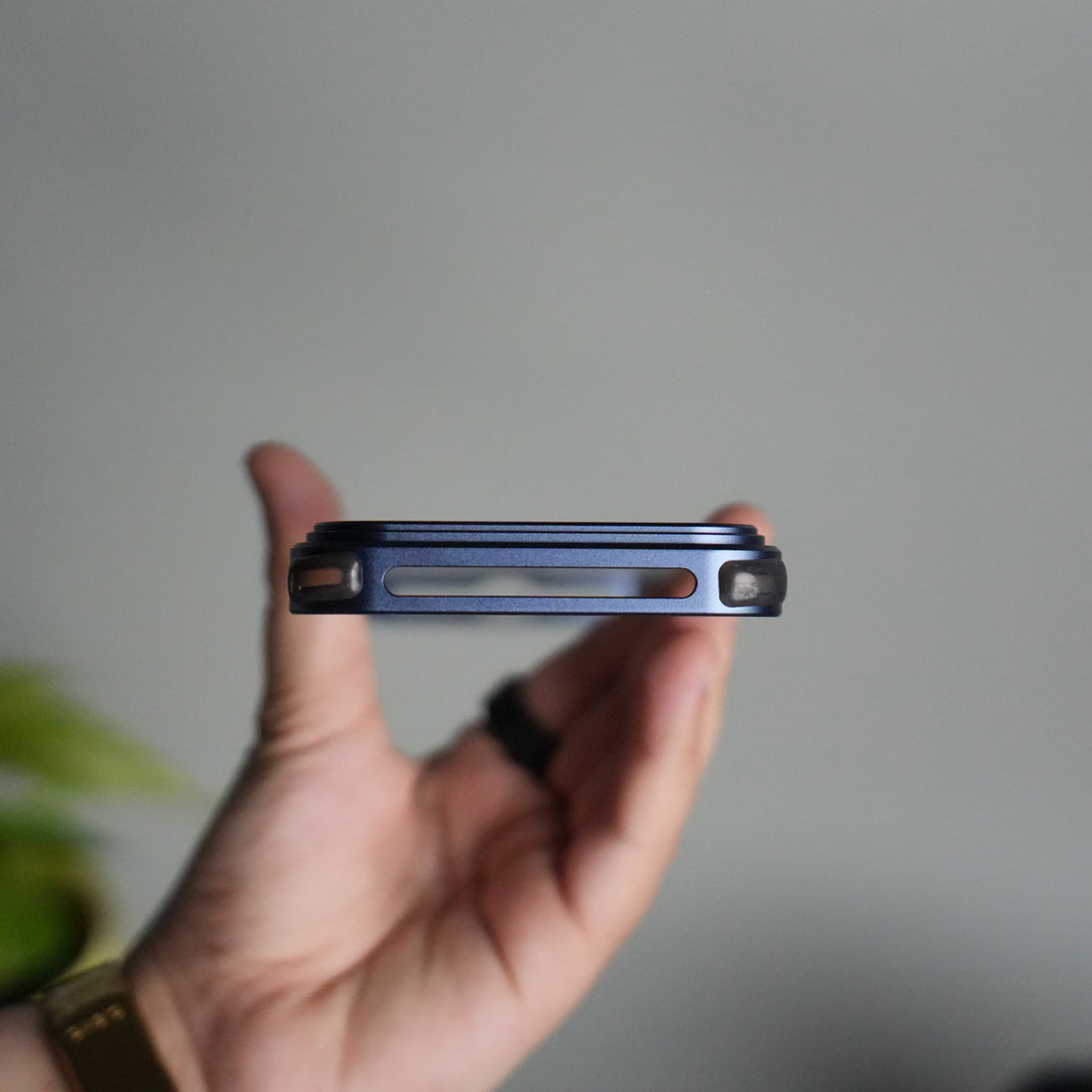 iPhone 17 Series Frosted Frameless Metal Kickstand Case | BLUE