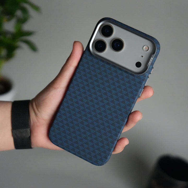 iPhone 17 Series Houndstooth Pattern Case | Slim Hard Back Cover | Matte Finish Protective Case with MagSafe