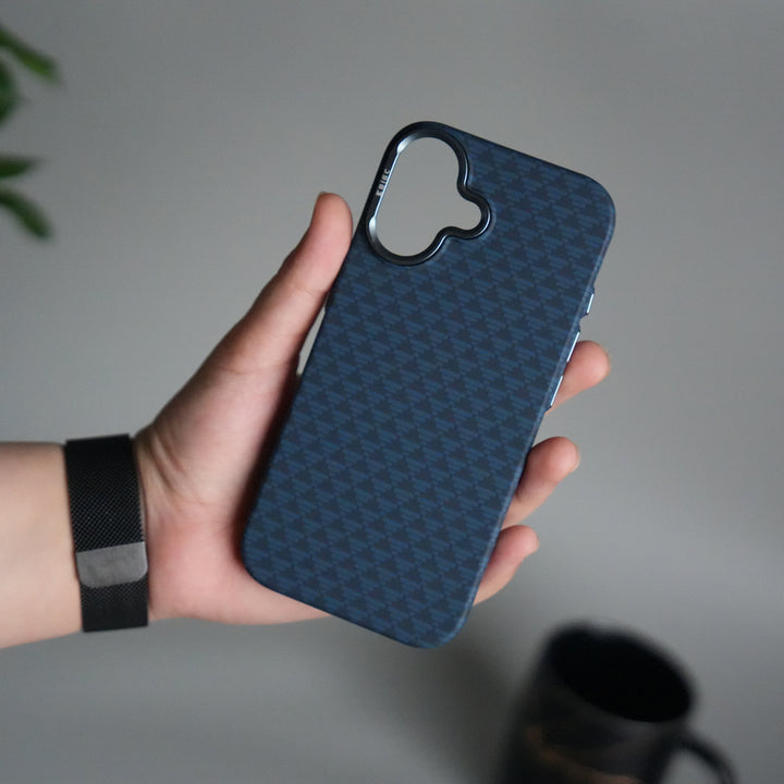 iPhone 17 Series Houndstooth Pattern Case | Slim Hard Back Cover | Matte Finish Protective Case with MagSafe