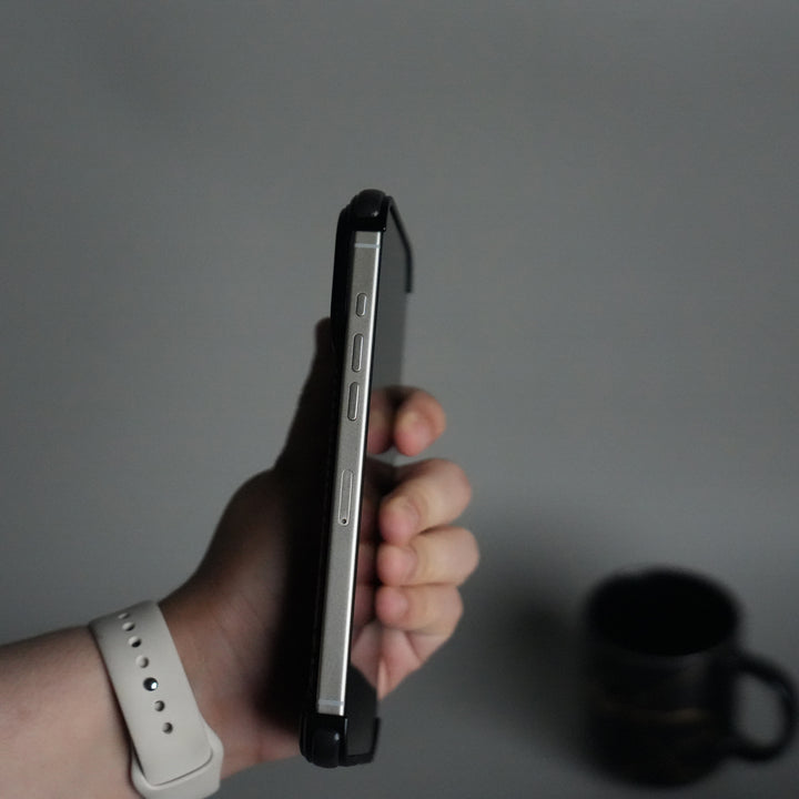 iPhone 17 Series Kevlar Fiber Texture Frameless Metal Kickstand Case