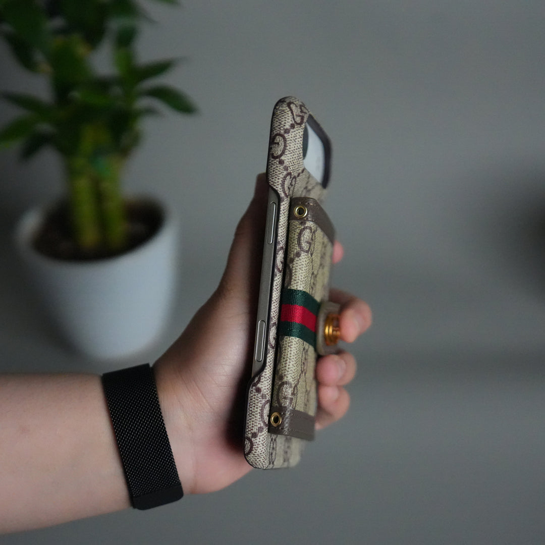 iPhone 17 Series Luxury GG Wallet Case Cover