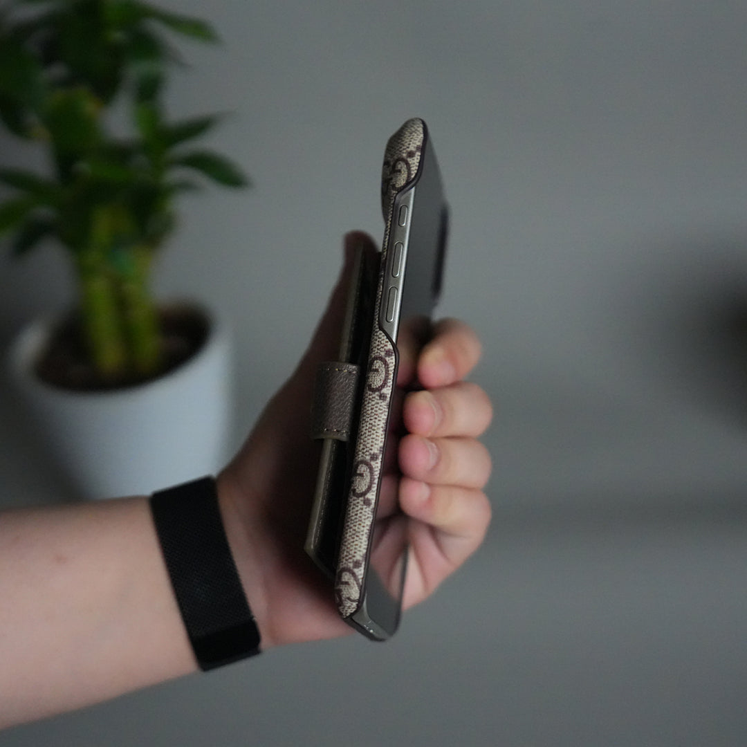 iPhone 17 Series Luxury GG Wallet Case Cover