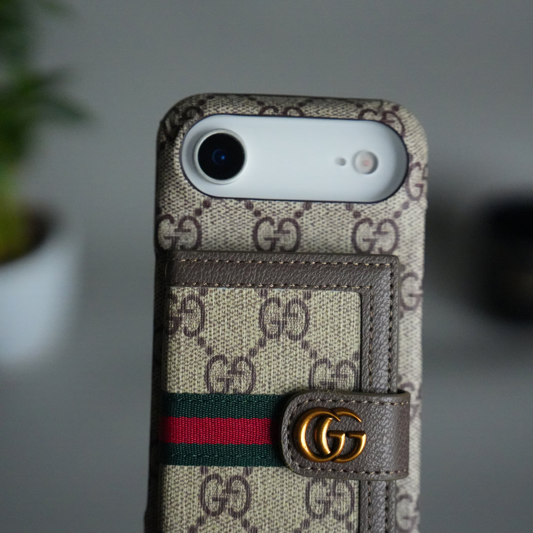iPhone 17 Series Luxury GG Wallet Case Cover