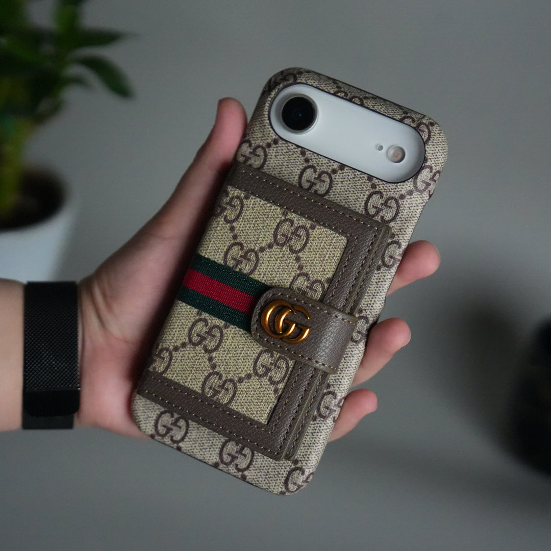 iPhone 17 Series Luxury GG Wallet Case Cover