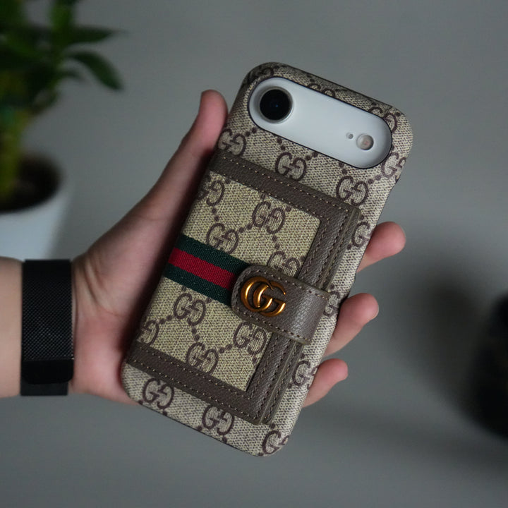 iPhone 17 Series Luxury GG Wallet Case Cover