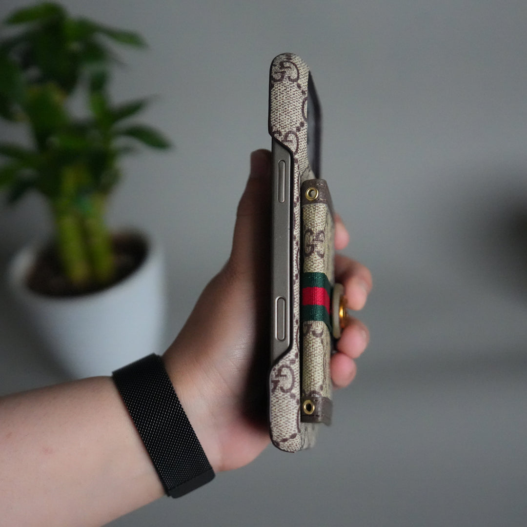 iPhone 17 Series Luxury GG Wallet Case Cover