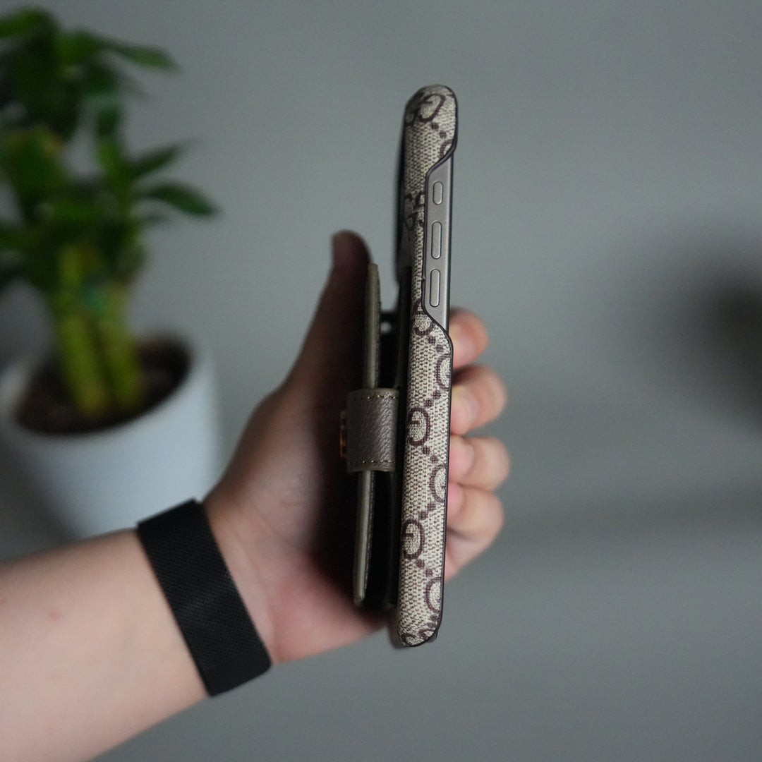 iPhone 17 Series Luxury GG Wallet Case Cover