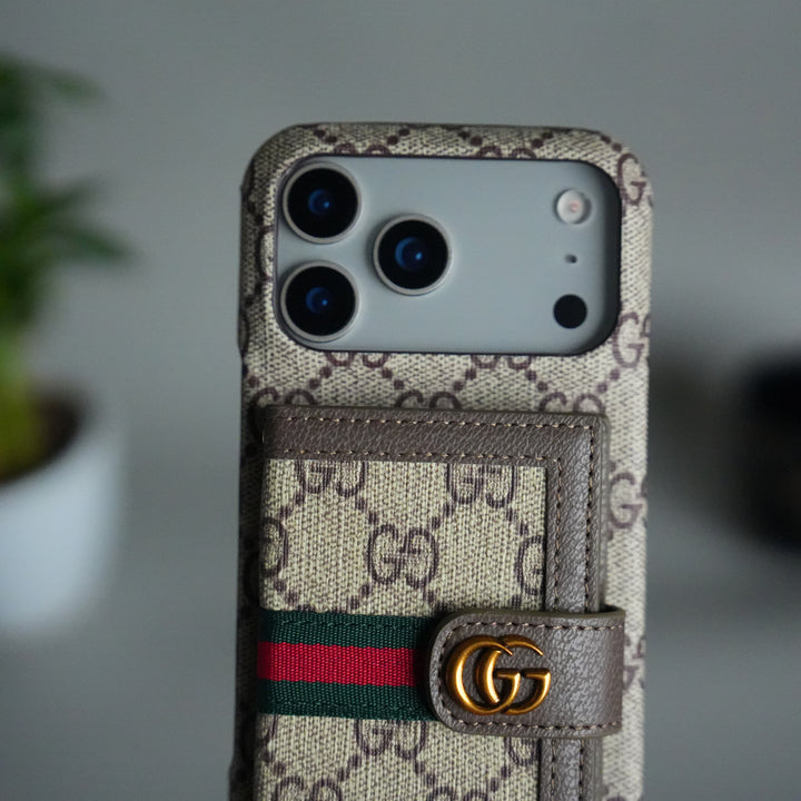 iPhone 17 Series Luxury GG Wallet Case Cover