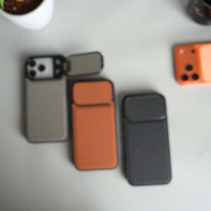 iPhone 17 Series Metal Camera Cap Stand Case Cover