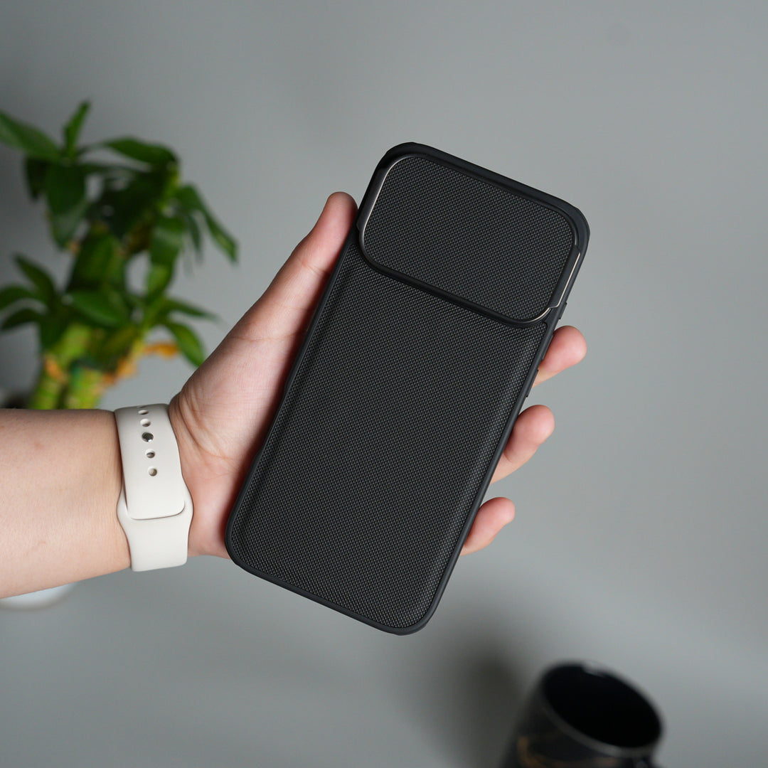 iPhone 17 Series Metal Camera Cap Stand Case Cover