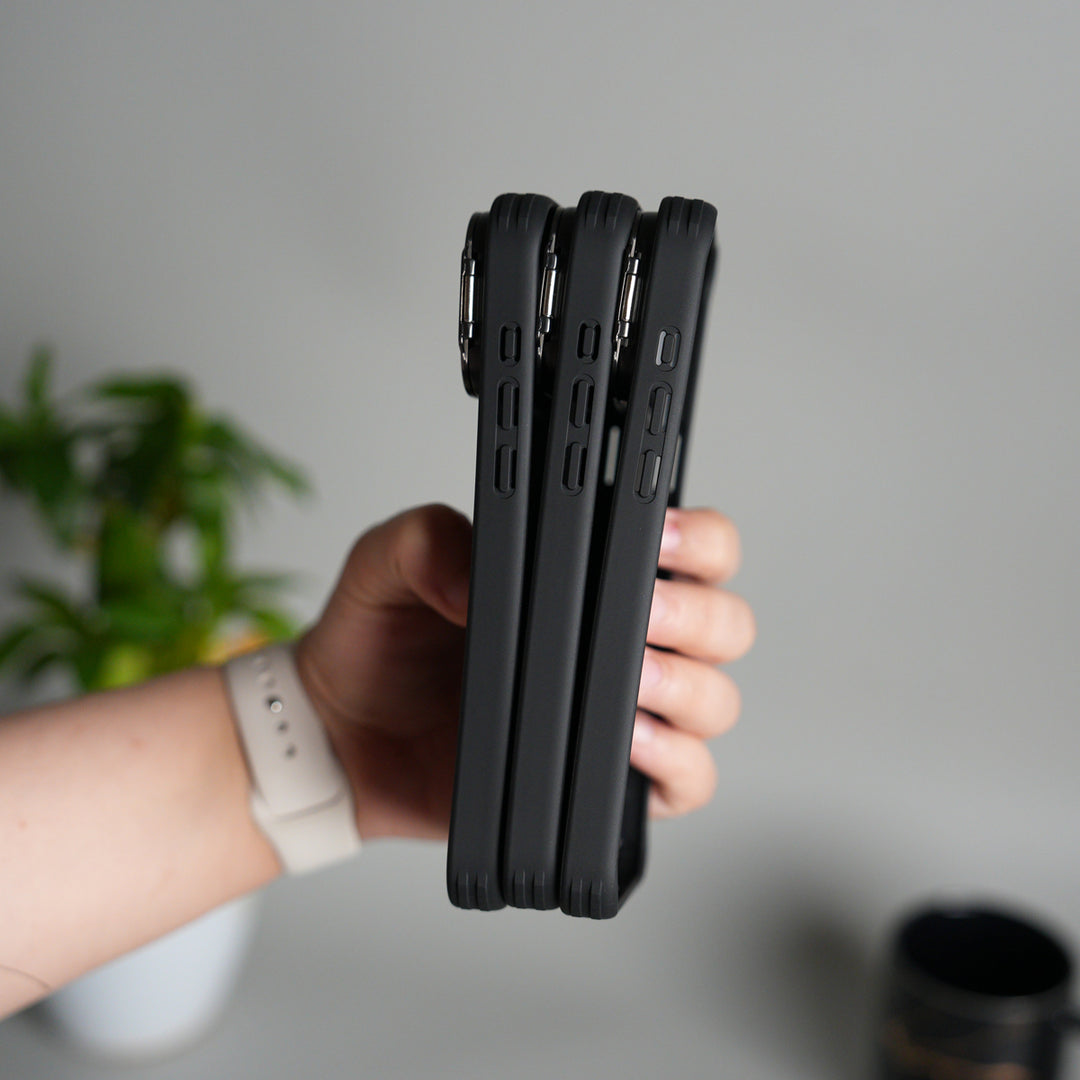 iPhone 17 Series Metal Camera Cap Stand Case Cover