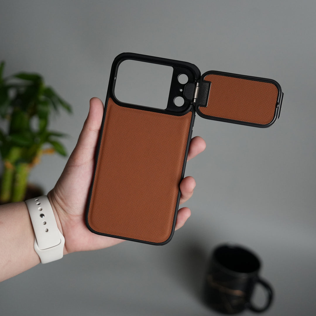 iPhone 17 Series Metal Camera Cap Stand Case Cover