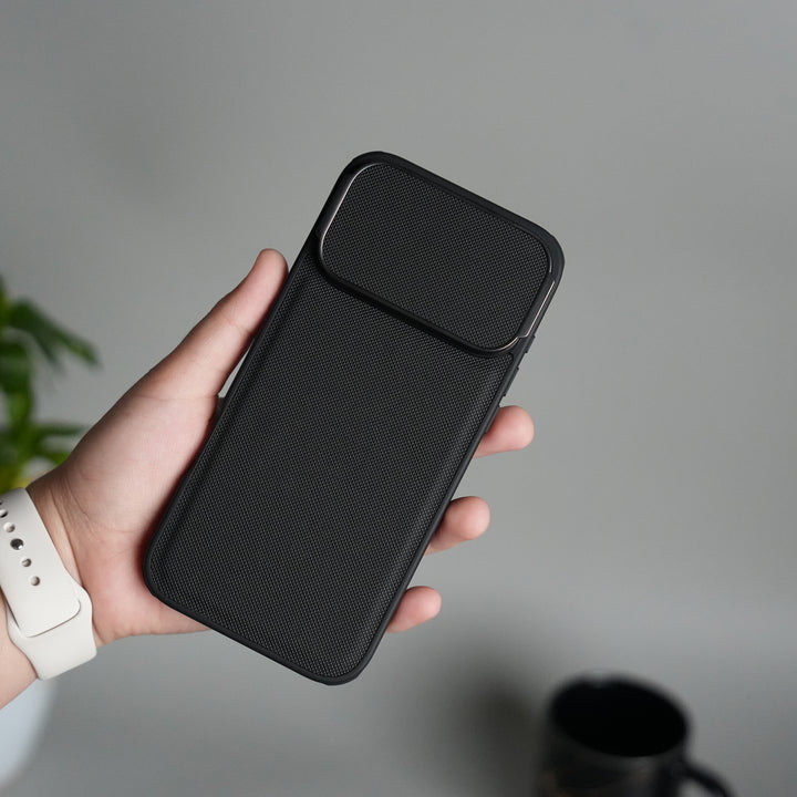 iPhone 17 Series Metal Camera Cap Stand Case Cover