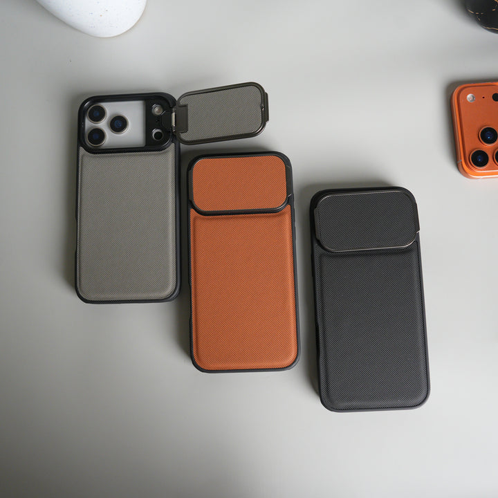 iPhone 17 Series Metal Camera Cap Stand Case Cover