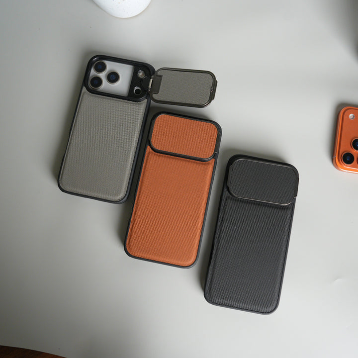 iPhone 17 Series Metal Camera Cap Stand Case Cover