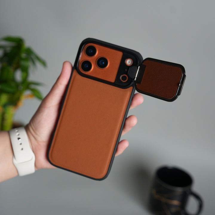 iPhone 17 Series Metal Camera Cap Stand Case Cover