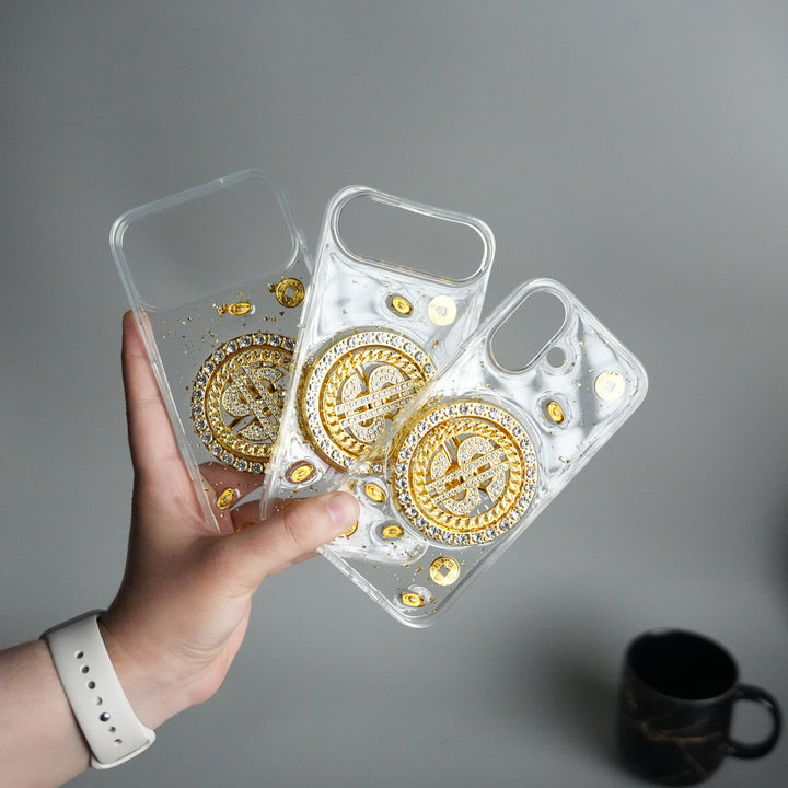 iPhone 17 Series Premium Rotation Dollar Bracelet Wristband Chain Phone Case Cover