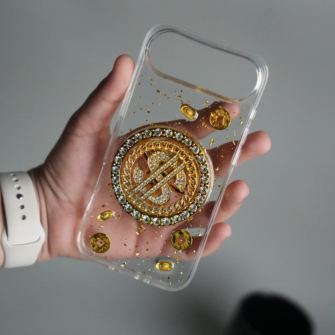 iPhone 17 Series Premium Rotation Dollar Bracelet Wristband Chain Phone Case Cover