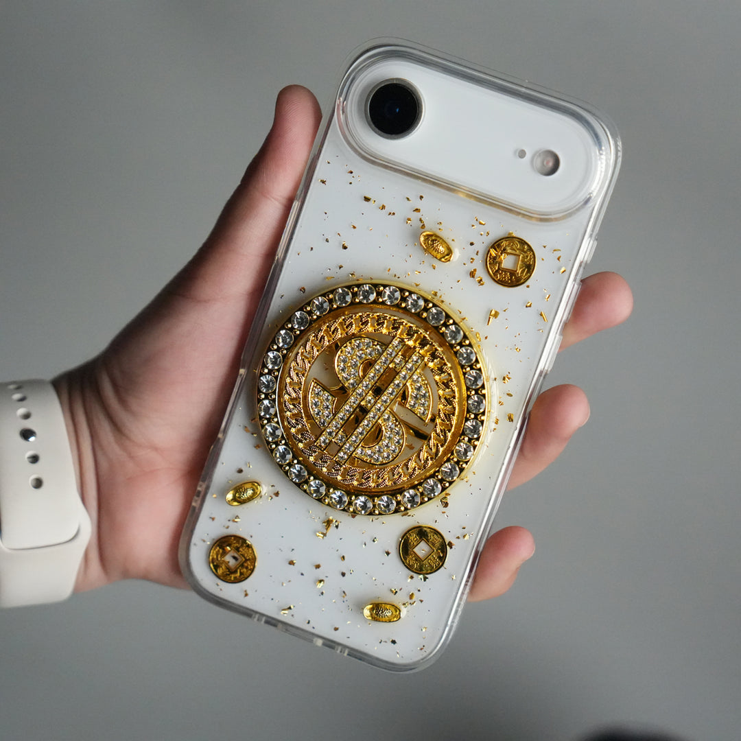 iPhone 17 Series Premium Rotation Dollar Bracelet Wristband Chain Phone Case Cover