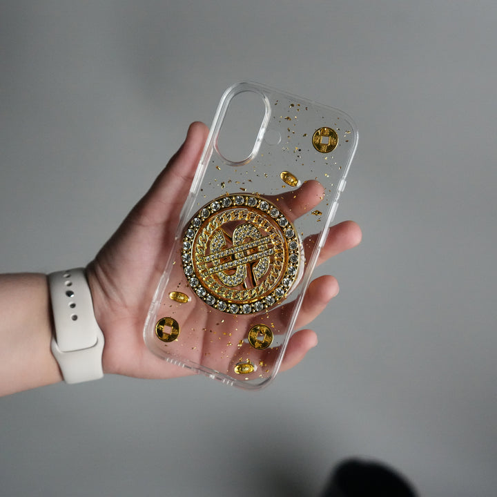 iPhone 17 Series Premium Rotation Dollar Bracelet Wristband Chain Phone Case Cover