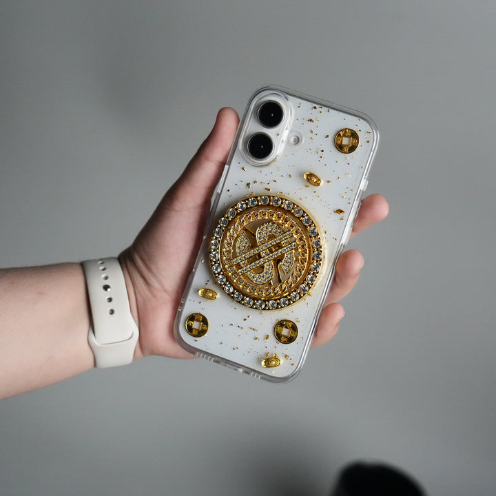 iPhone 17 Series Premium Rotation Dollar Bracelet Wristband Chain Phone Case Cover