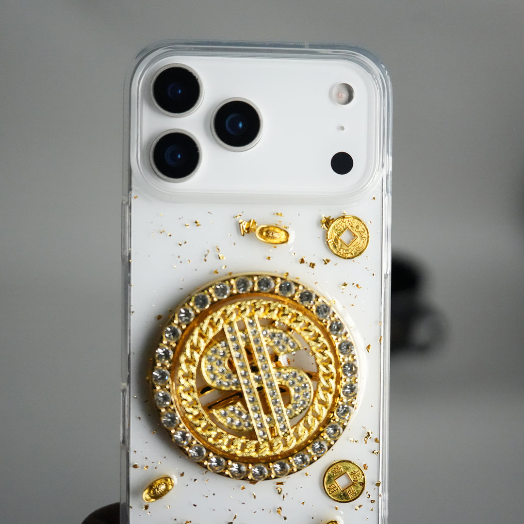 iPhone 17 Series Premium Rotation Dollar Bracelet Wristband Chain Phone Case Cover