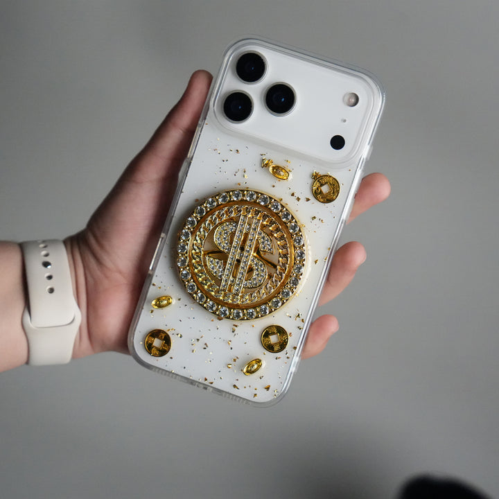 iPhone 17 Series Premium Rotation Dollar Bracelet Wristband Chain Phone Case Cover