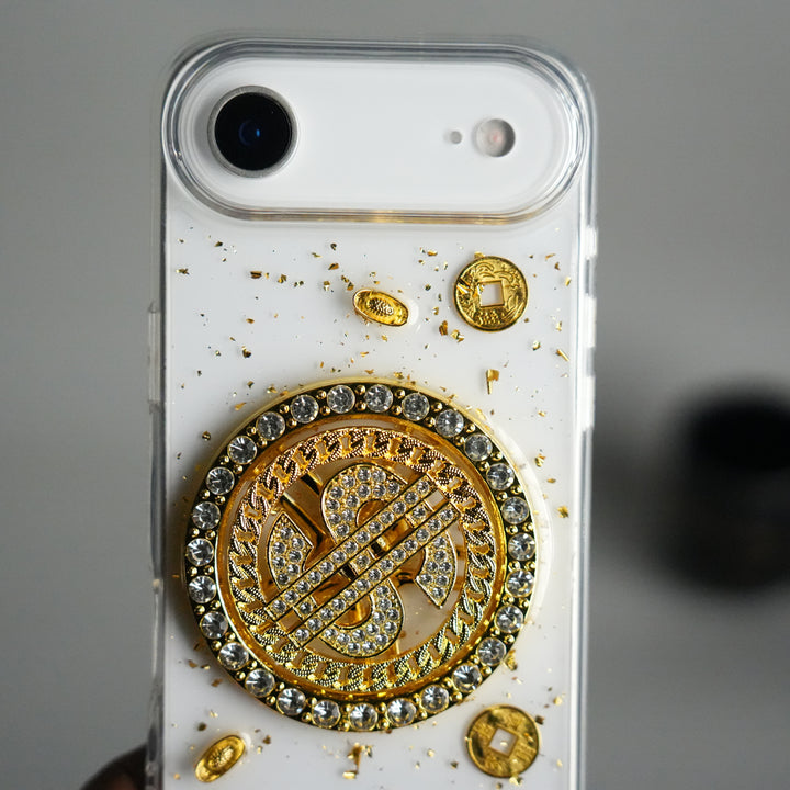 iPhone 17 Series Premium Rotation Dollar Bracelet Wristband Chain Phone Case Cover