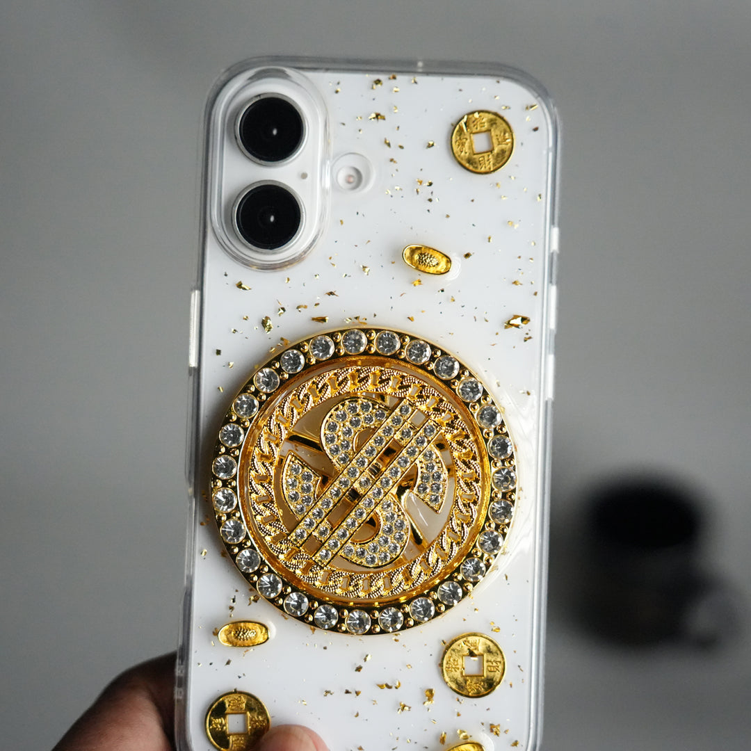 iPhone 17 Series Premium Rotation Dollar Bracelet Wristband Chain Phone Case Cover