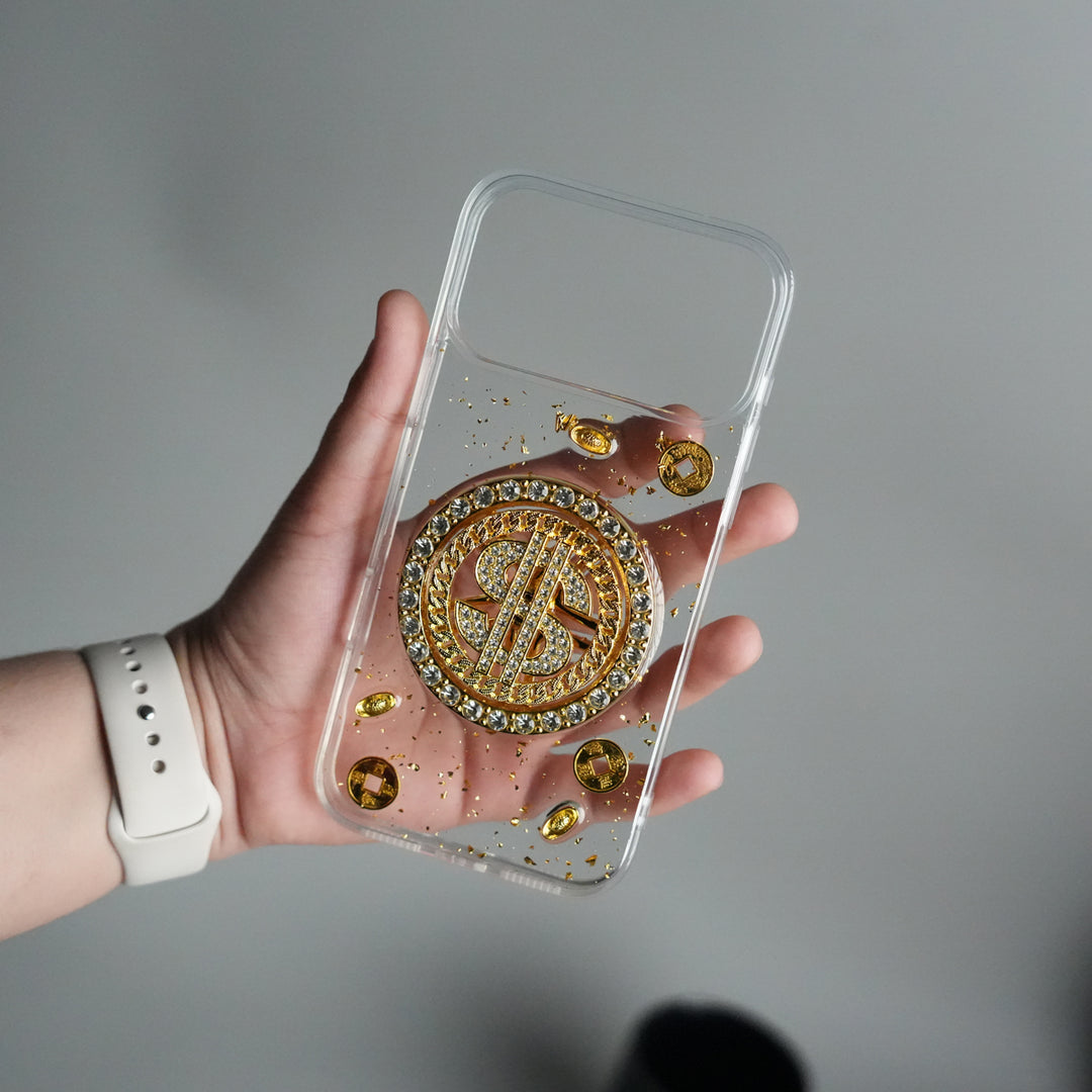 iPhone 17 Series Premium Rotation Dollar Bracelet Wristband Chain Phone Case Cover