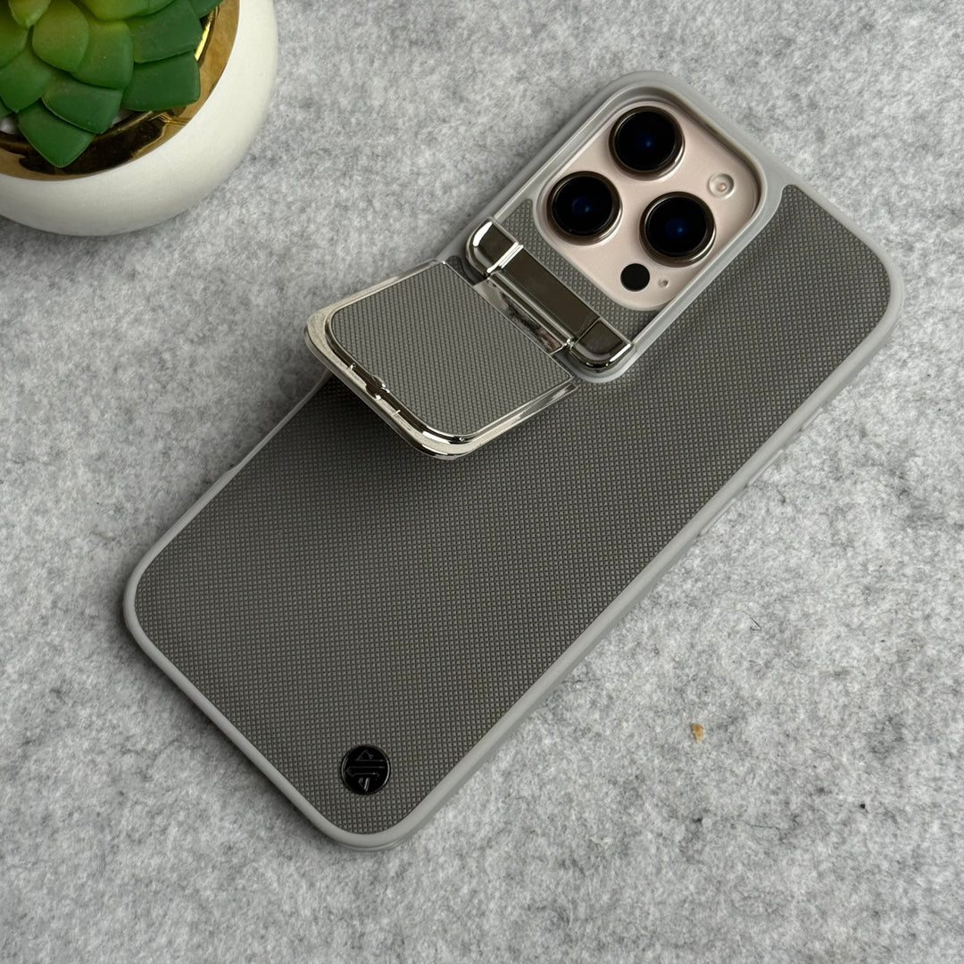 iPhone Metal Camera Cap Stand Case Cover ( Gray )