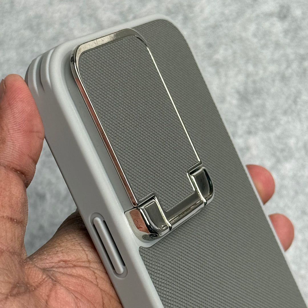 iPhone Metal Camera Cap Stand Case Cover ( Gray )