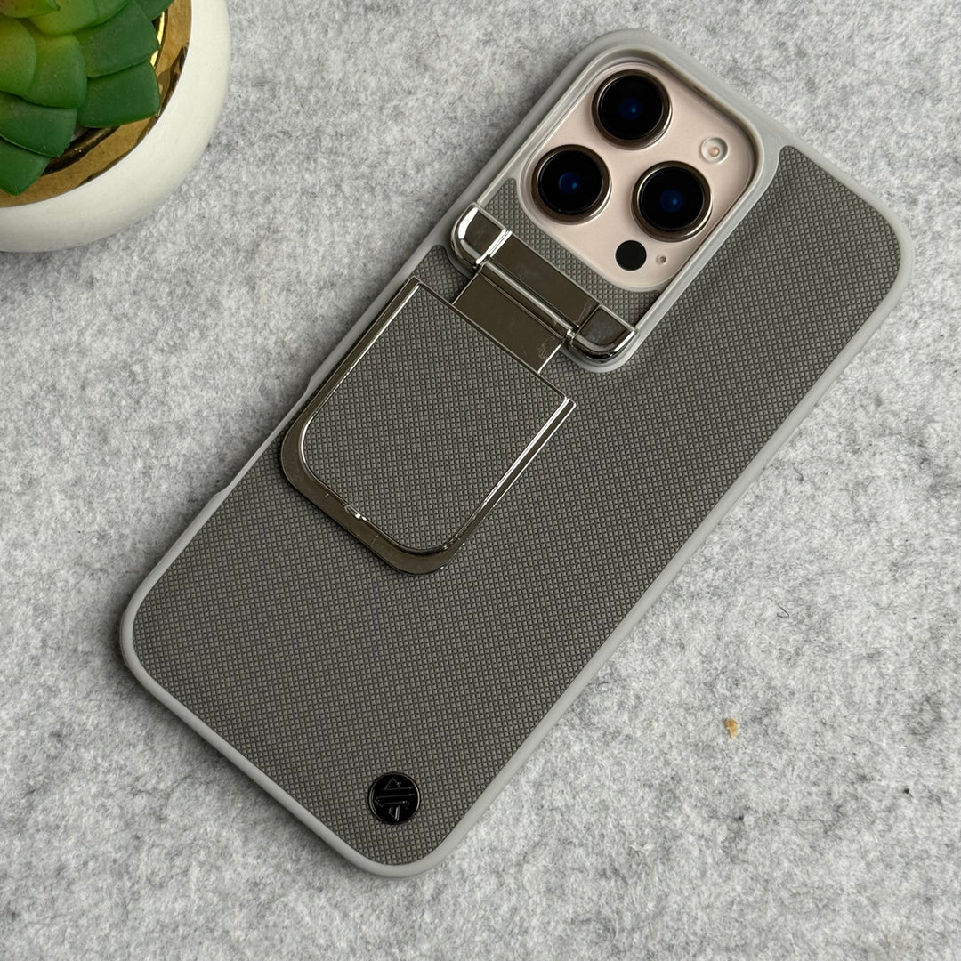 iPhone Metal Camera Cap Stand Case Cover ( Gray )