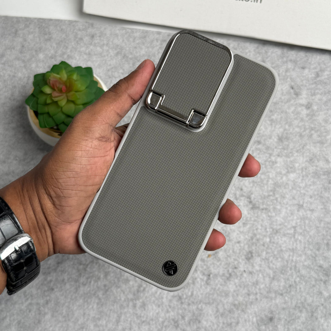 iPhone Metal Camera Cap Stand Case Cover ( Gray )