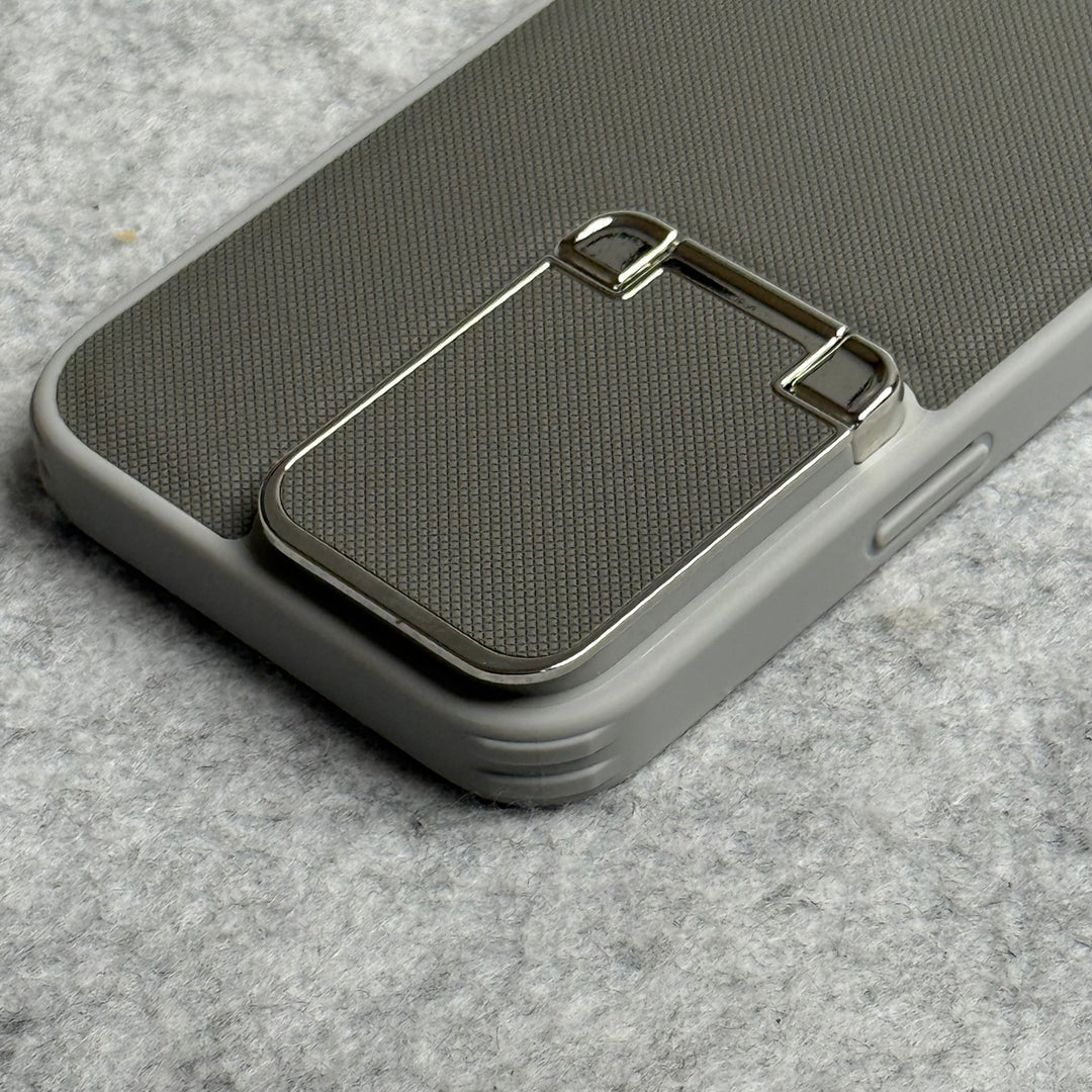 iPhone Metal Camera Cap Stand Case Cover ( Gray )