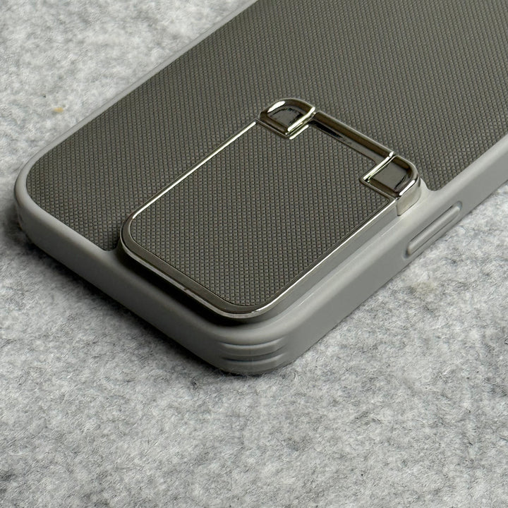 iPhone Metal Camera Cap Stand Case Cover ( Gray )