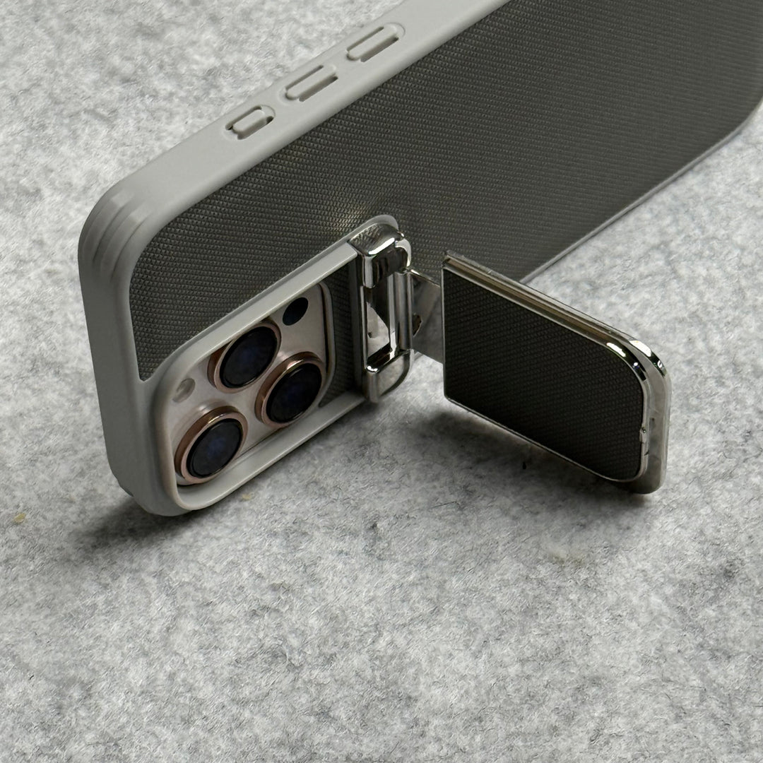 iPhone Metal Camera Cap Stand Case Cover ( Gray )