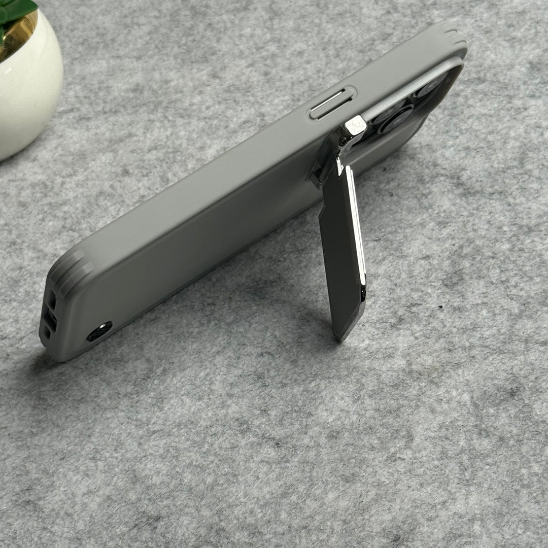 iPhone Metal Camera Cap Stand Case Cover ( WHITE )