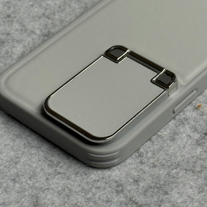 iPhone Metal Camera Cap Stand Case Cover ( WHITE )