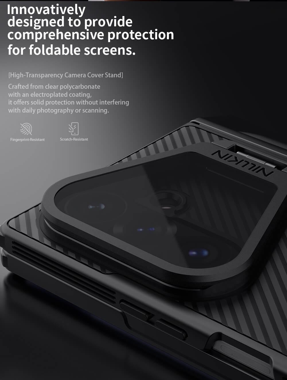Nillkin Camshield Prop Magnetic Transparent Lens Guard Edition Pen holder Version Camera protective cover case for Samsung Galaxy Z Fold 8 Ultra (Fold8 Ultra 5G)