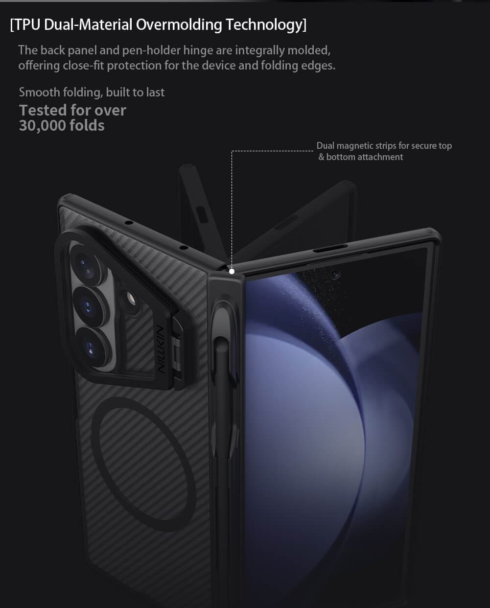 Nillkin Camshield Prop Magnetic Clear version Transparent Lens Guard Edition Pen holder Version Camera protective cover case for Samsung Galaxy Z Fold 8 Ultra (Fold8 Ultra 5G)