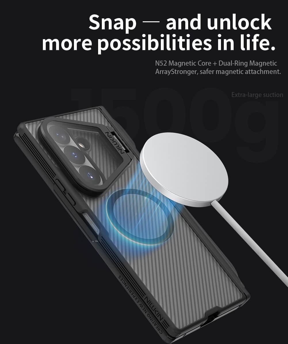 Nillkin Camshield Prop Magnetic Clear version Transparent Lens Guard Edition Pen holder Version Camera protective cover case for Samsung Galaxy Z Fold 8 Ultra (Fold8 Ultra 5G)