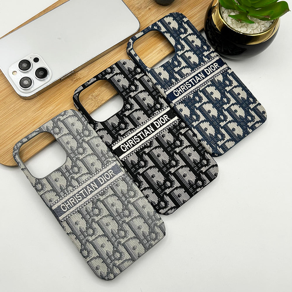 iPhone Luxury CD Brand Fabric Design Case Cover