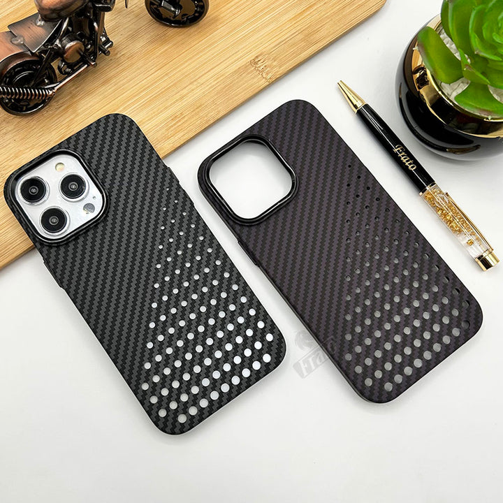 iPhone Premium Carbon Fiber Texture Ballistic Case Cover