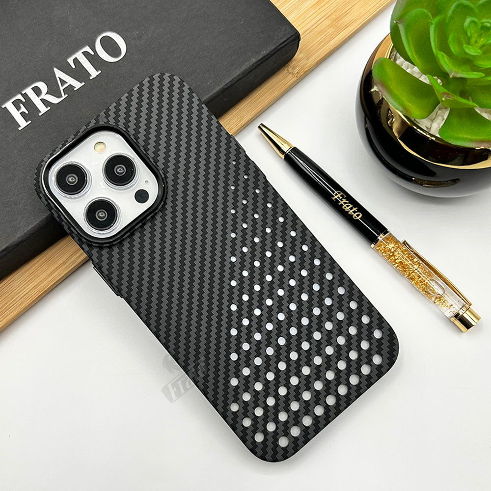 iPhone Premium Carbon Fiber Texture Ballistic Case Cover