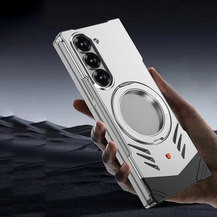 Galaxy Z Fold 6 Magnetic Aluminum Alloy Metal Rimless Frame Heat Dissipation Stand Phone Case