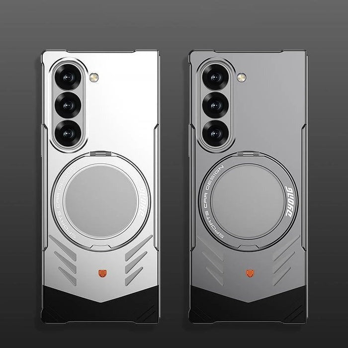 Galaxy Z Fold 6 Magnetic Aluminum Alloy Metal Rimless Frame Heat Dissipation Stand Phone Case