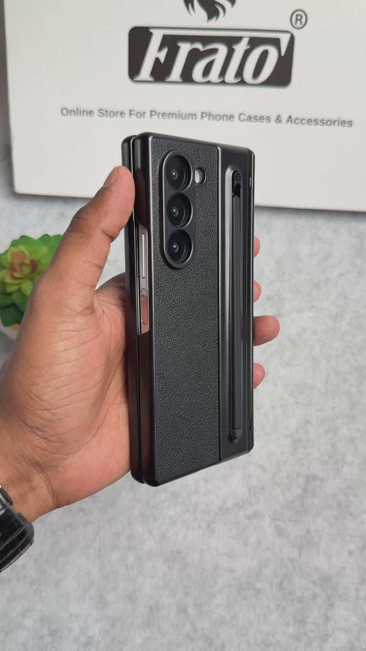 Samsung Galaxy Z Fold 6 Chrome Plating front Glass Protection Hinge Case Folding Cover