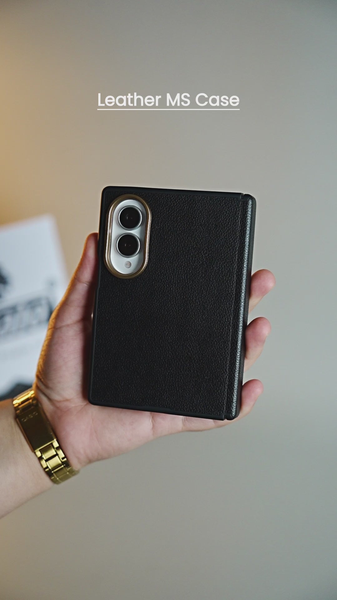 Leather Texture Magnetic Case for Galaxy Z Fold 8 | Hinge Protection and Metal Camera Guard
