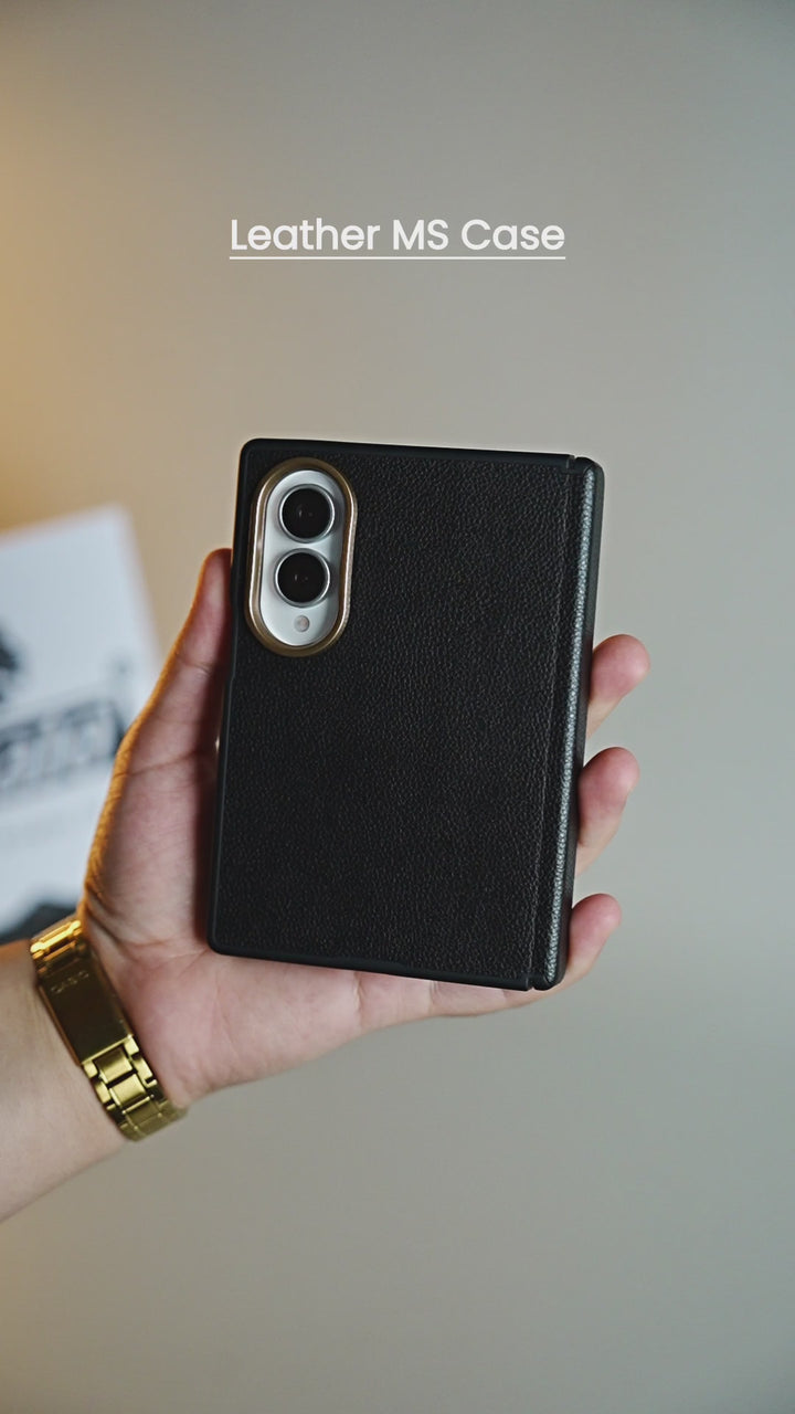 Leather Texture Magnetic Case for Galaxy Z Fold 8 | Hinge Protection and Metal Camera Guard